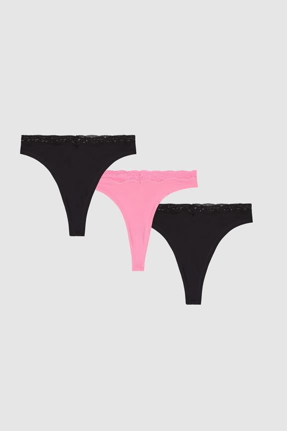 Multipack 3x Thong Micro Lace Multicolor