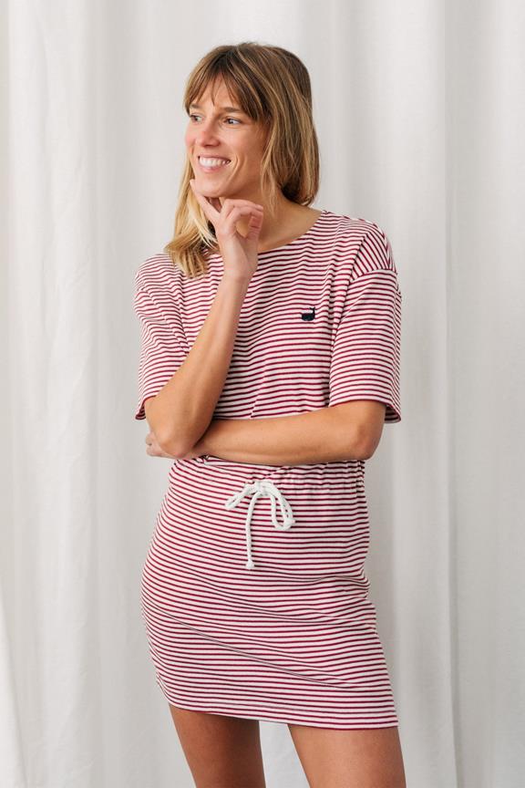 Kleid Sherkin Rot Gestreift