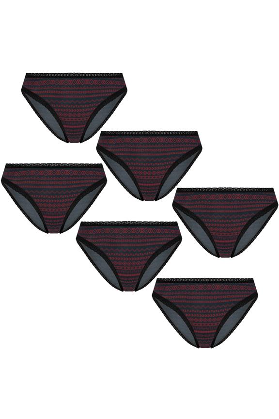 Multipack 6x Slips Tibetisch Rot Und Marine Geometrisch