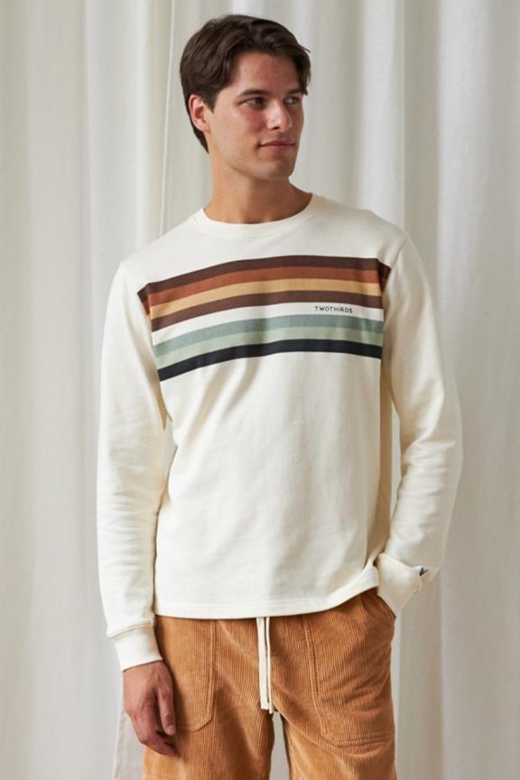 Sweatshirt Mouli Ecru Streifen