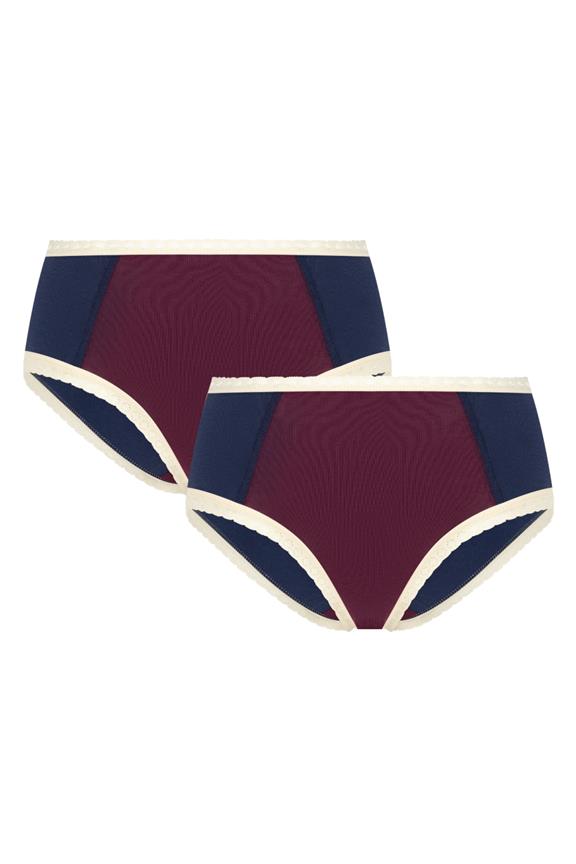 Multipack 2x Slips Hipster Mit Spitze Burgund/Dunkelblau