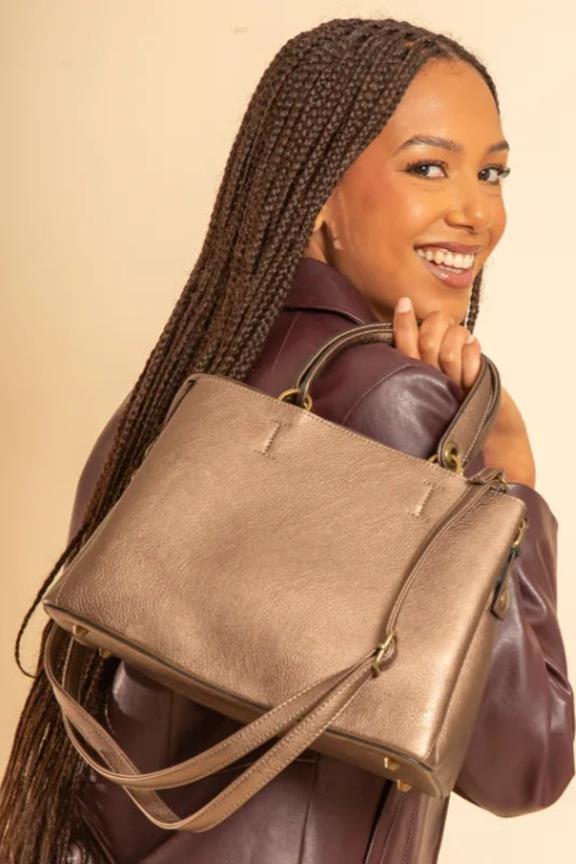 Sac À Main Passiflore Bronze Métallisé