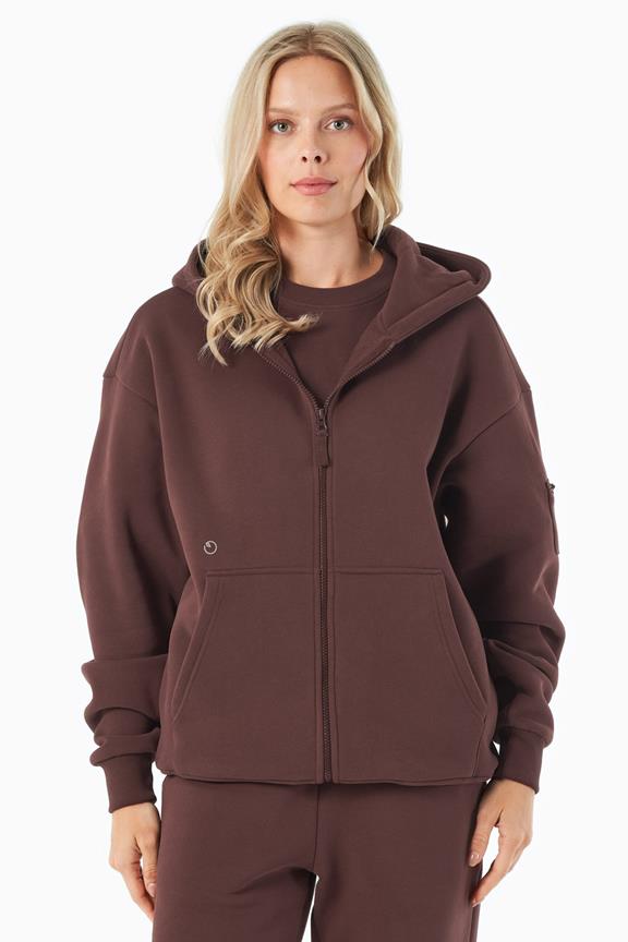 Hoodie Met Volledige Ritssluiting Jenna Bitter Chocolate
