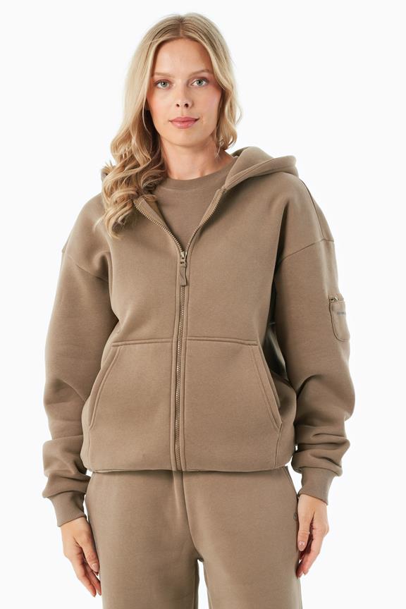 Hoodie Full Zip Jenna Gravel