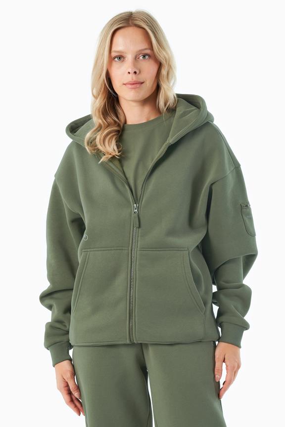 Hoodie Full Zip Jenna Olive