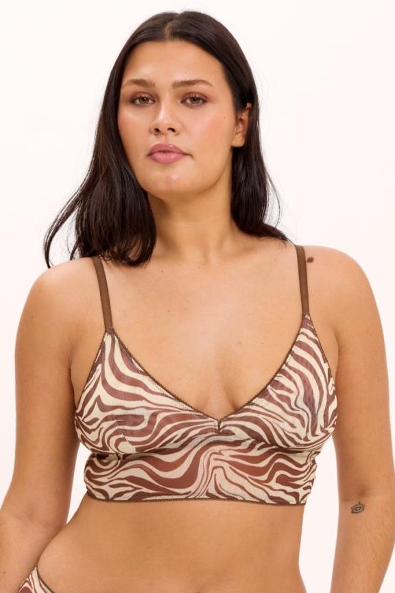 Bralette Mesh Triangle Top Zebra