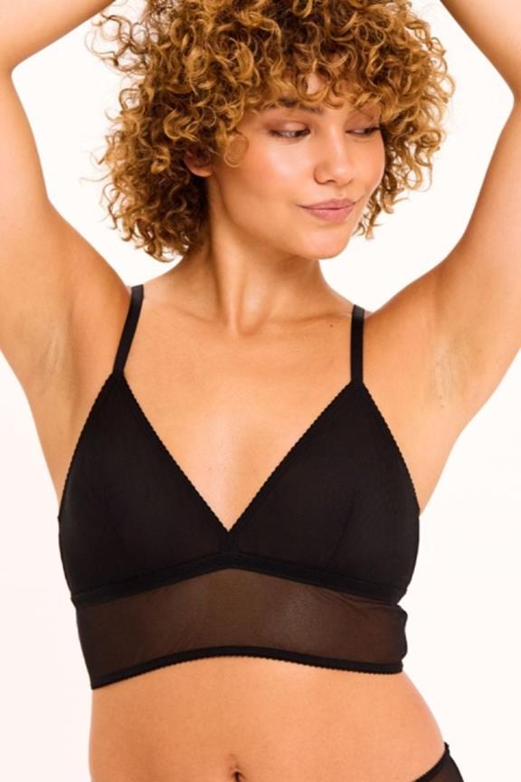 Bralette Mesh Triangle Top Schwarz