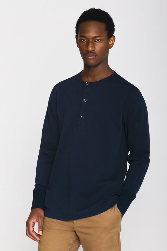 Henley-Shirt Heavy Total Eclipse  Navy