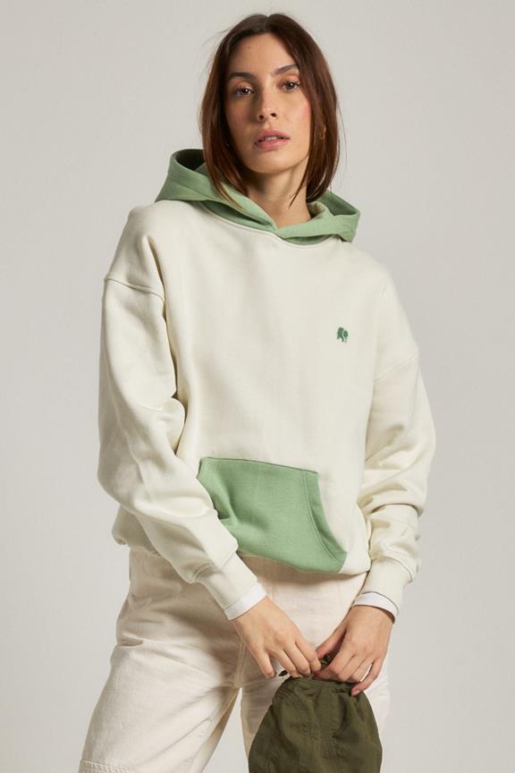 Hoodie Oversized Color Block Sea Glass