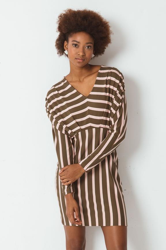 Kleid Aliza Braun/Weiß