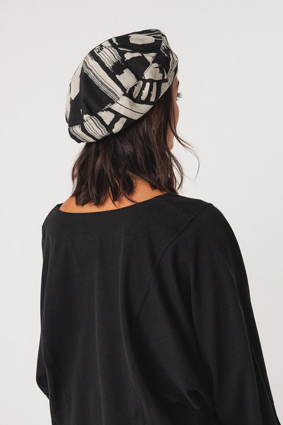 Baskenmütze Txapel Schwarz/Grau