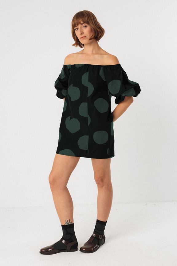 Kleid Silbane Grün/Schwarz