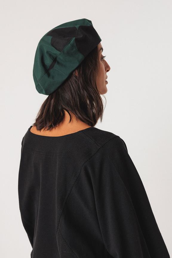 Baskenmütze Txapel Grün/Schwarz