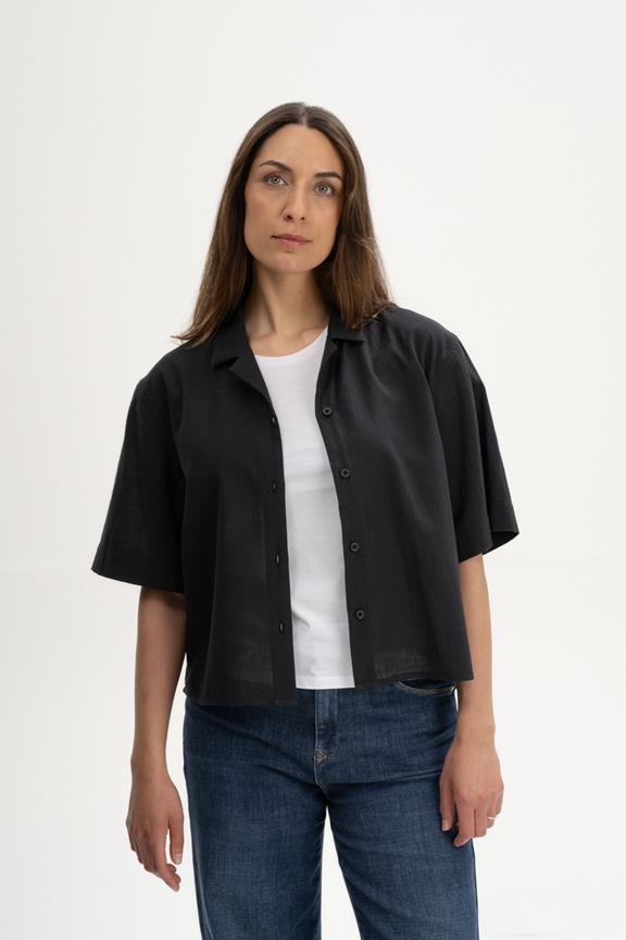 Shirt Kurzarm Tavleen Charcoal Schwarz