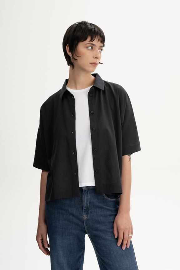 Shirt Kurzarm Rinara Charcoal Schwarz