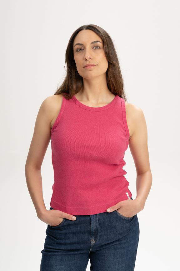 Tank Top Ribbed Drisna Berry Melange