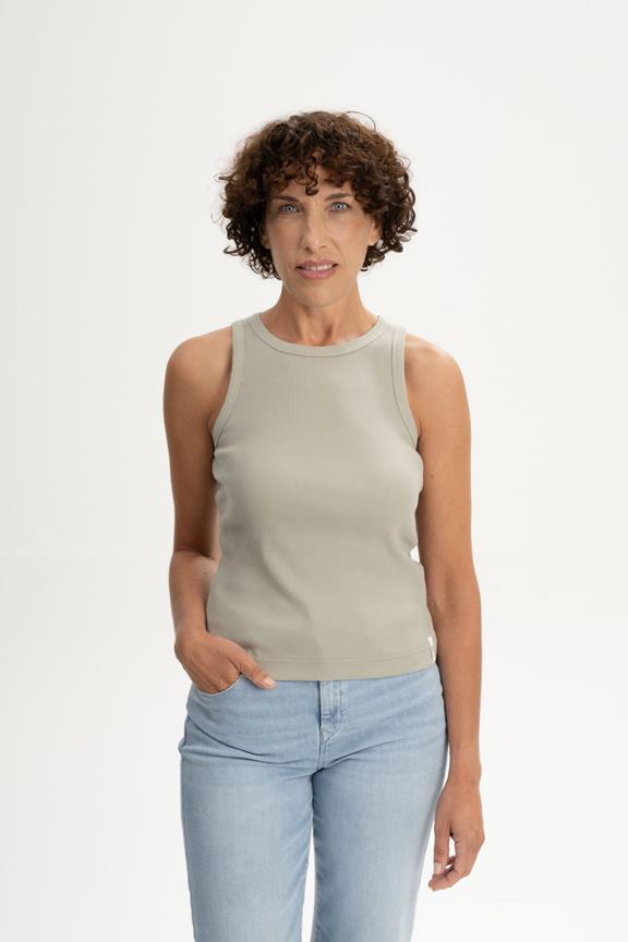 Tank Top Ribbed Drisna Dusty Green