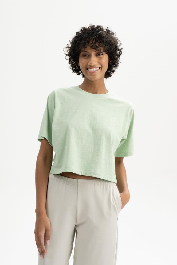 T-Shirt Cropped Desna Dusty Green