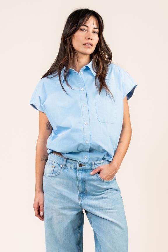 Bluse Dilek Himmelblau