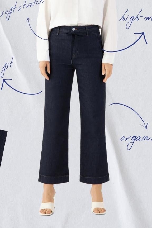 Jeans Kunst Auf Scherben Dew Flared Cropped Raw Blau