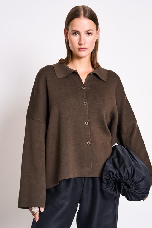 Strickjacke Anjo Schlammbraun