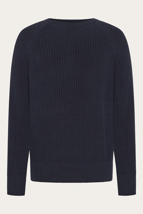Knit Sweater Men Raglan Night Sky Navy