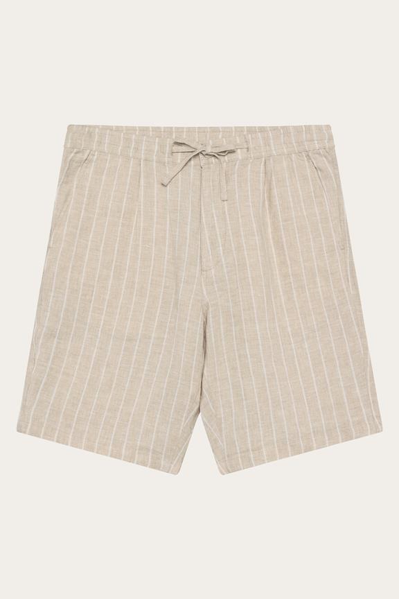 Shorts Herren Fig Loose Leinen Creme Gestreift