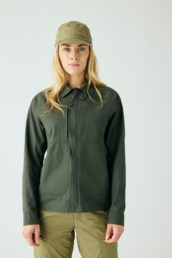 Veste Vent Canvas 200 Vert Olive Brûlé Veste Vent Canvas 200 Vert Olive Brûlé