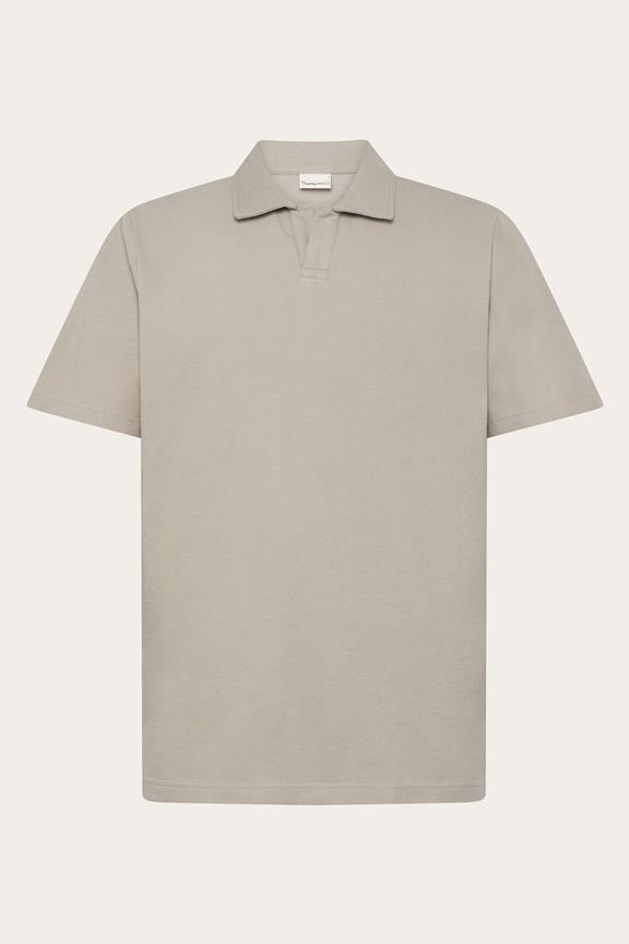 Poloshirt Van Badstof In Lichtgrijs