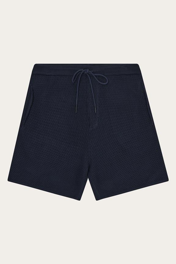 Gebreide Shorts, Los Model, Nachtblauw