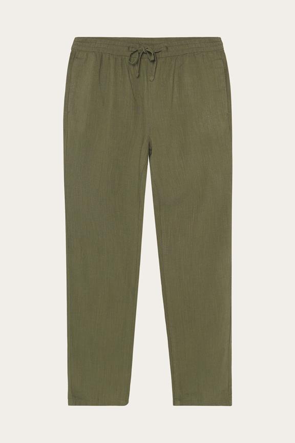 Hose Tim Tapered Leinen Mix Gebrannte Olive