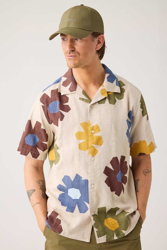 Overhemd Met Relaxte Print, Korte Mouwen, Veelkleurig, Aop