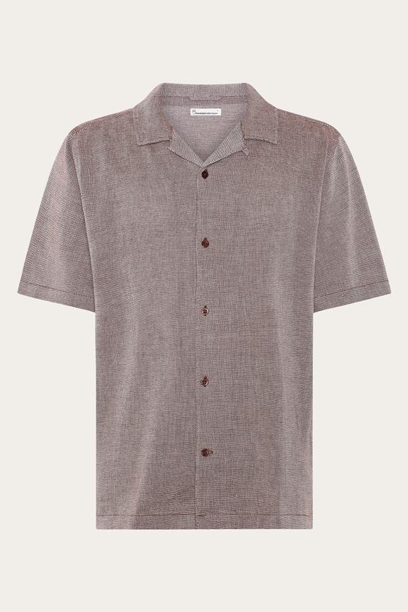 Overhemd Met Korte Mouwen, Relaxed Model, Met Geschoren Chocoladeprint.