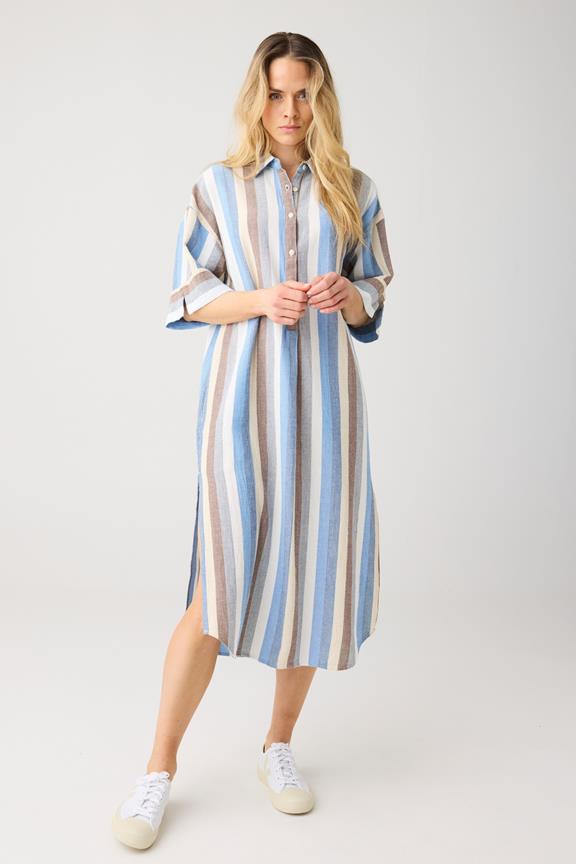 Shirt Dress Structure Multicolor Stripe