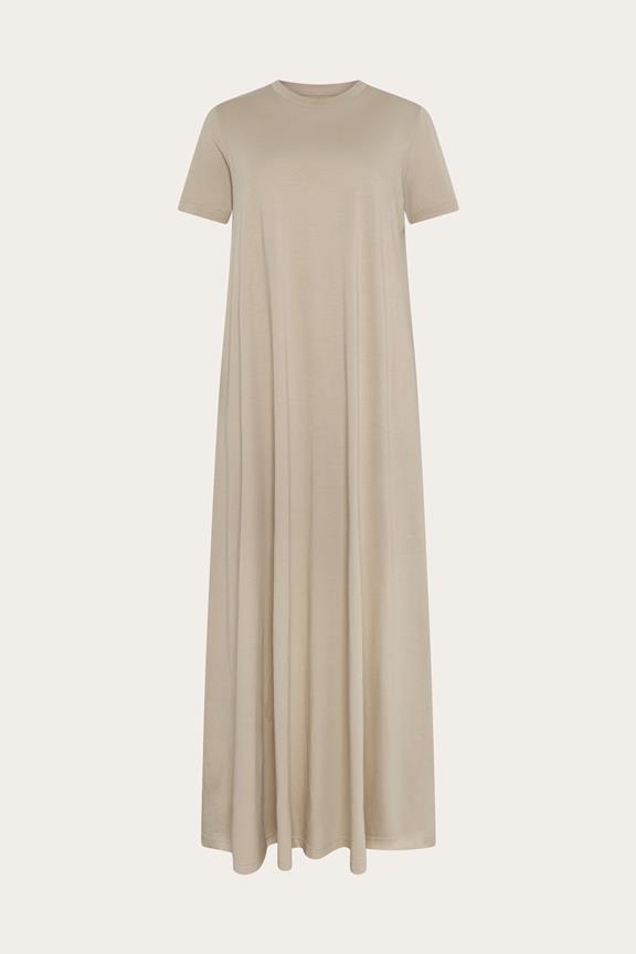 Maxikleid Jersey Helles Federkleid Grau