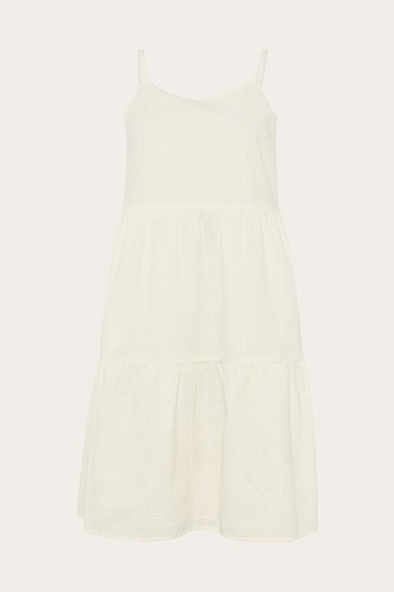 Strap Dress Seersucker Egret White