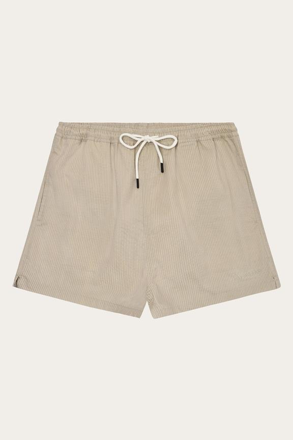 Zwembroek Tot Halverwege De Dij, Seersucker, Crèmekleurige Strepen