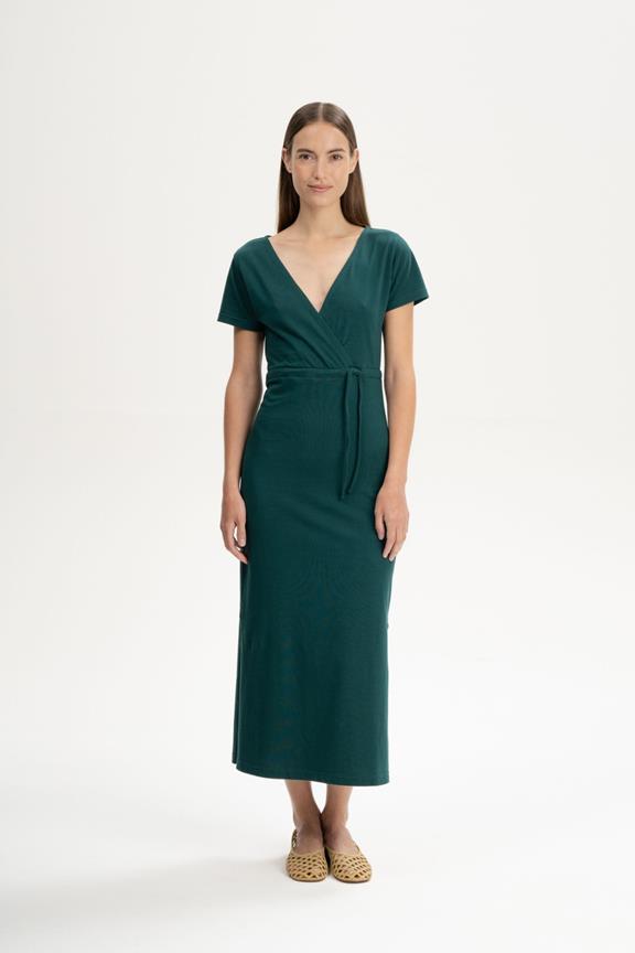 Dress V-Neck Shreoshi Deep Sea Teal