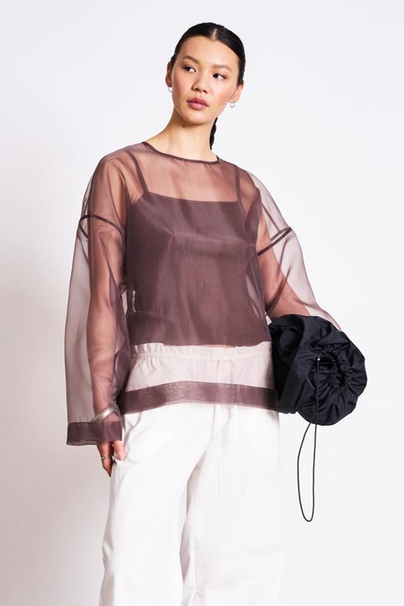 T-Shirt Manches Longues Organza Simia Mud Brown