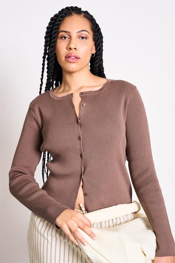 Strickjacke Glimt Lehm Braun