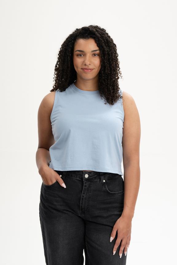 Tank Top Cropped Rushi Zartblau