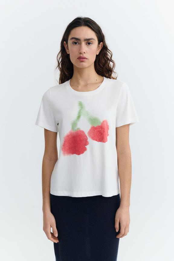 T-Shirt Blurry Cherry Ida White