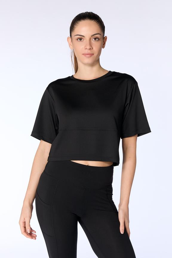 T-Shirt Cropped Schwarz