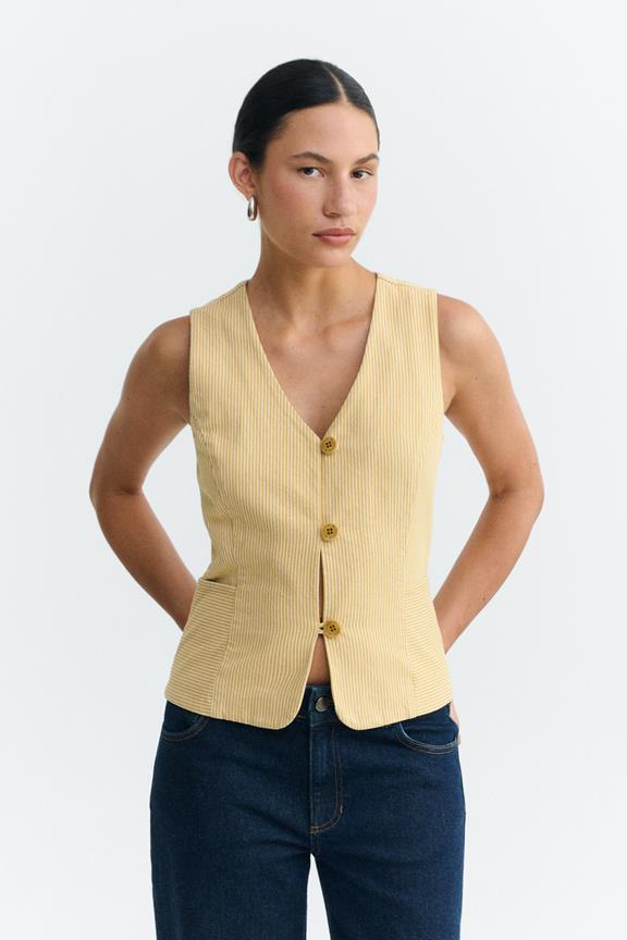 Vest Alisa Striped Yellow