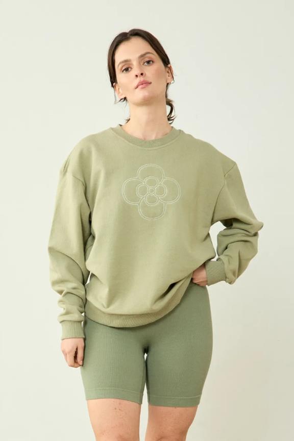 Trui Met Bloemenprint In Groen