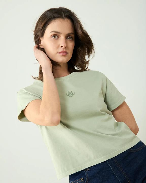 T-Shirt Met Groene Bloemen