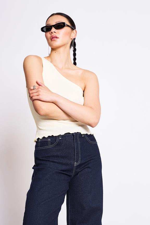 Top One Shoulder Tigris Creme