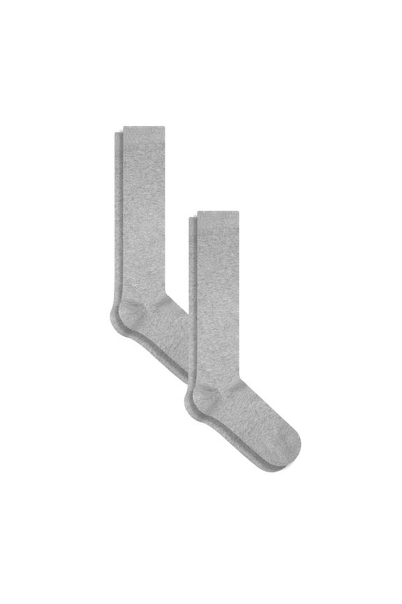 Multipack 2x Kniehoge Sokken Grijs Gemêleerd