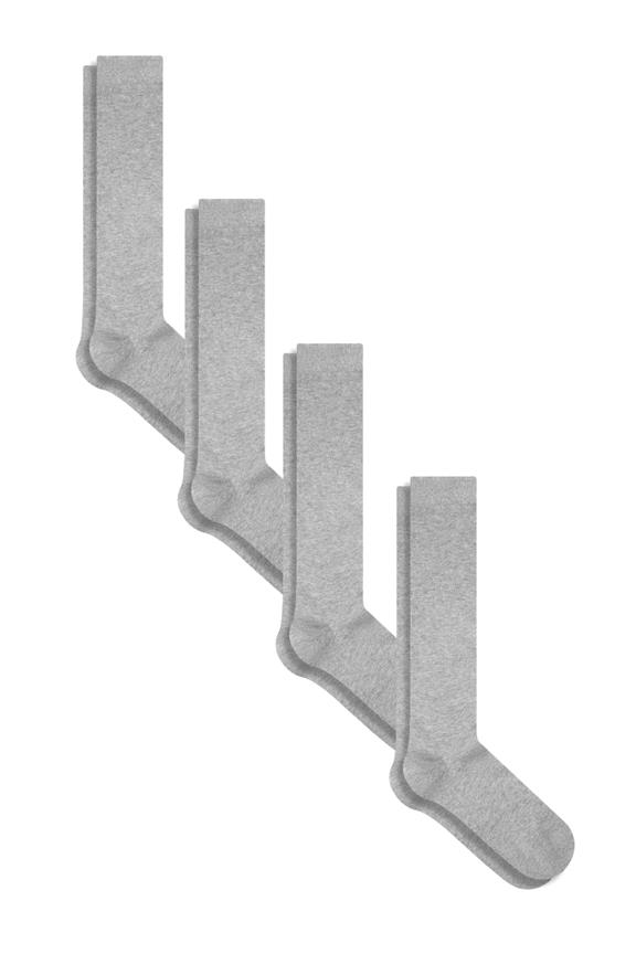 Multipack Van 4 Kniekousen Grijs Gemêleerd