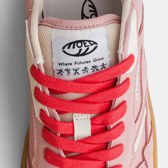 MoEa Sneaker Origin Low Rosa Veganes Wildleder & Beige Apfel